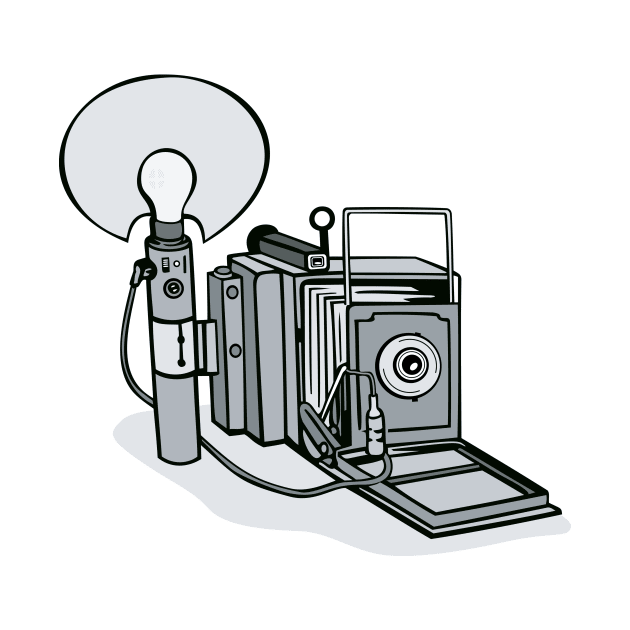 Press Camera With Bulb Flash by retrovectors