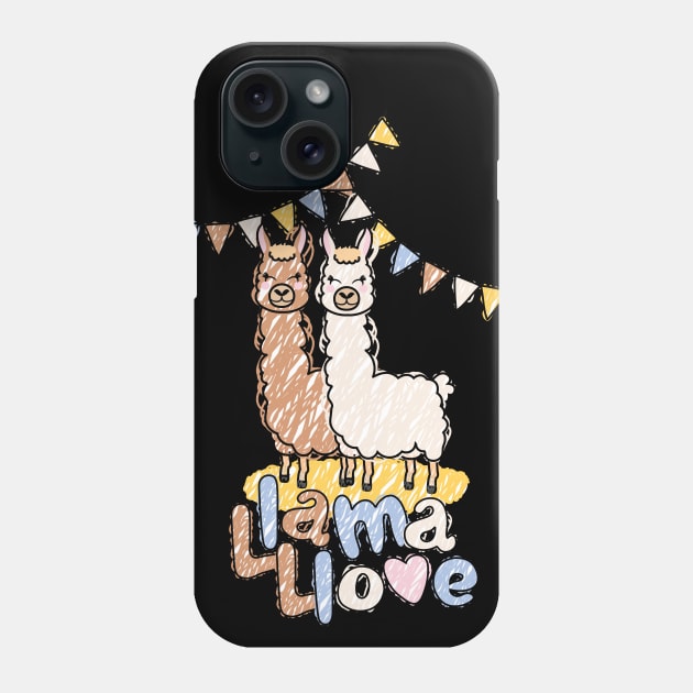 Llama Love Valentine Phone Case by PCStudio57