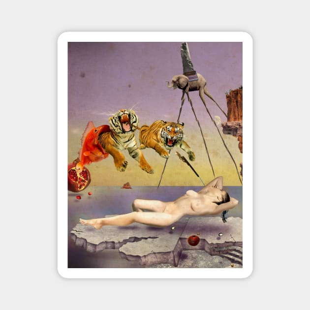 Painting Dream Caused by the Flight of a Bee Salvador Dali T-Shirt Magnet by J0k3rx3