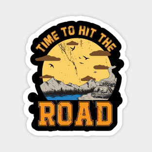 Time To Hit The Road Vintage Funny Magnet