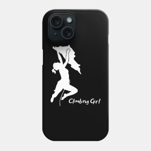 Climbing Girl - white Phone Case