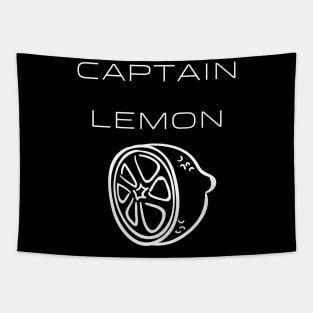 Captain Lemon Typography White Design Tapestry