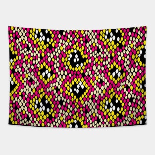 Snakeskin Pattern (Hot Pink and Yellow) Tapestry