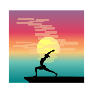 beach sunset yoga T-Shirt