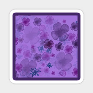 Purple abstract flowers Magnet