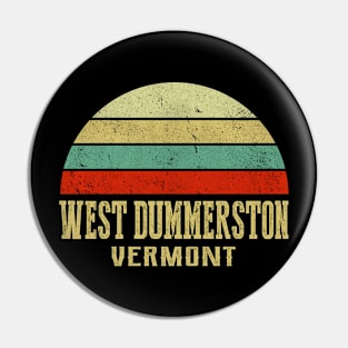 WEST DUMMERSTON VERMONT Vintage Retro Sunset Pin