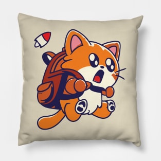 cute kawaii cat drawing Pillow