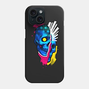 Abstract split skull Phone Case