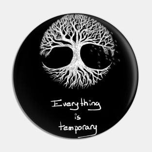 Hand drawn Tree of life with Quote - reverse color Pin