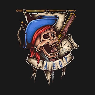 Pirate Skull Boat T-Shirt