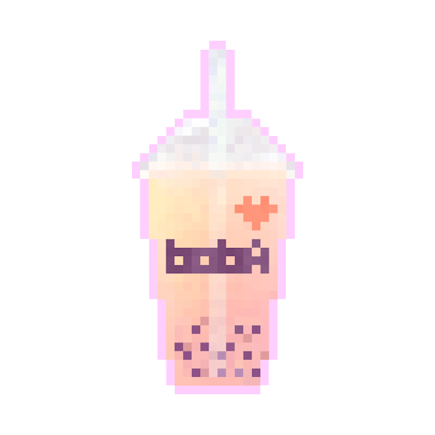 Pixel Boba - Peach by dbnibbles