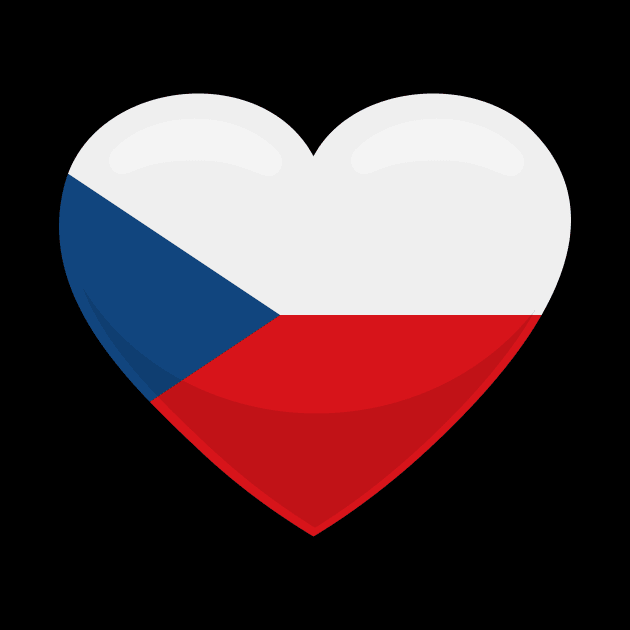 Czech Republic Flag Heart by SunburstGeo