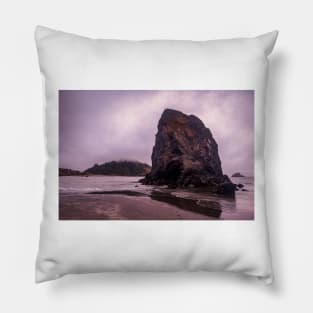 Moody rocky beach Pillow