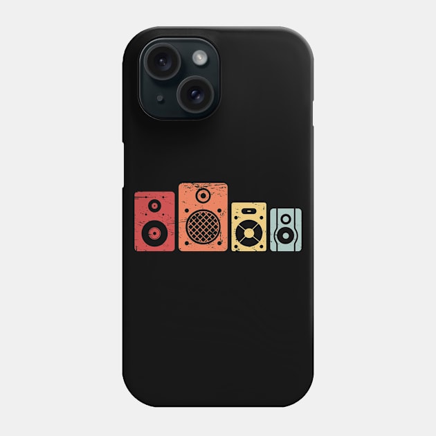 Retro Vintage Audiophile Speakers Phone Case by Wizardmode