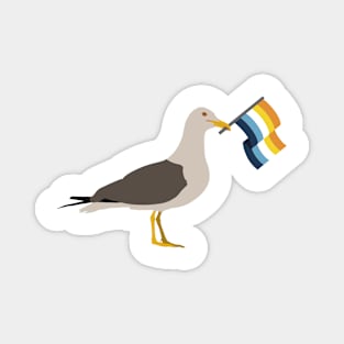 Seagull Holding Aroace Pride Flag Magnet