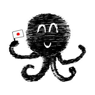 Kawaii hentai octopus (black on white) T-Shirt