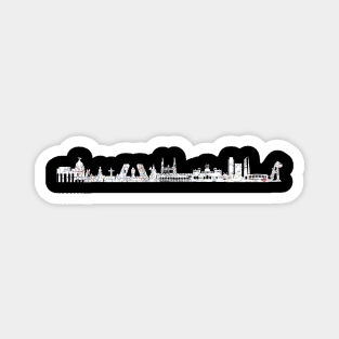 Madrid city skyline with subway map metro Magnet