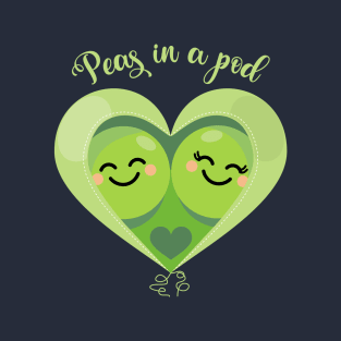 Peas in a Pod (Heart) Navy T-Shirt