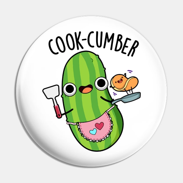 Cook-cumber Funny Cucumber Pun Pin by punnybone