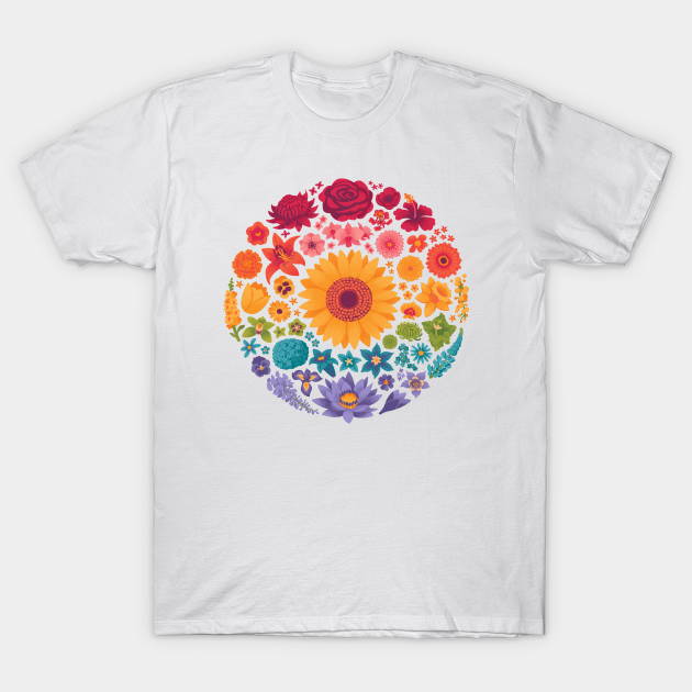 Floral Rainbow - Flowers - T-Shirt