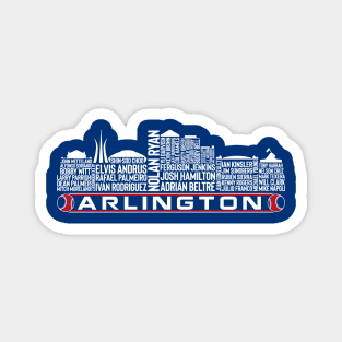 Texas Baseball Team All Time Legends, Arlington City Skyline Magnet