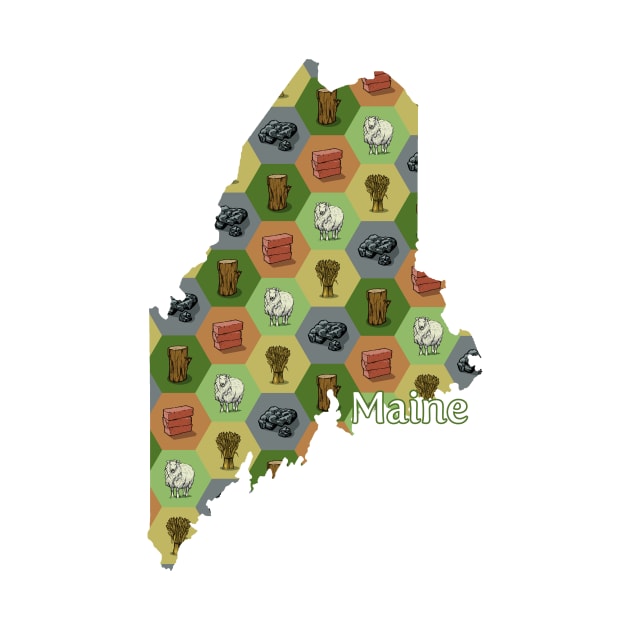 Maine State Map Board Games by adamkenney