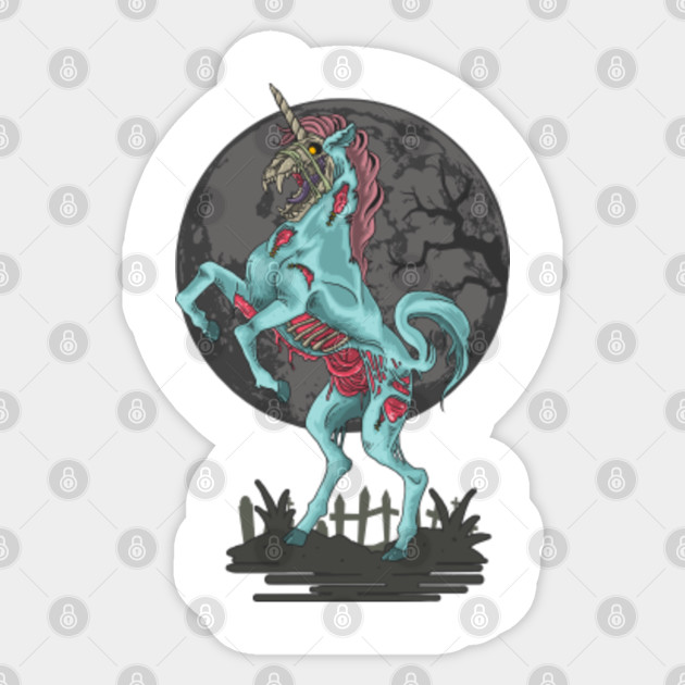 Unicorn Zombie Unicorn Zombie Sticker Teepublic