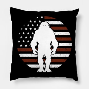 Bigfoot American Flag Flag 4th Of july Pillow