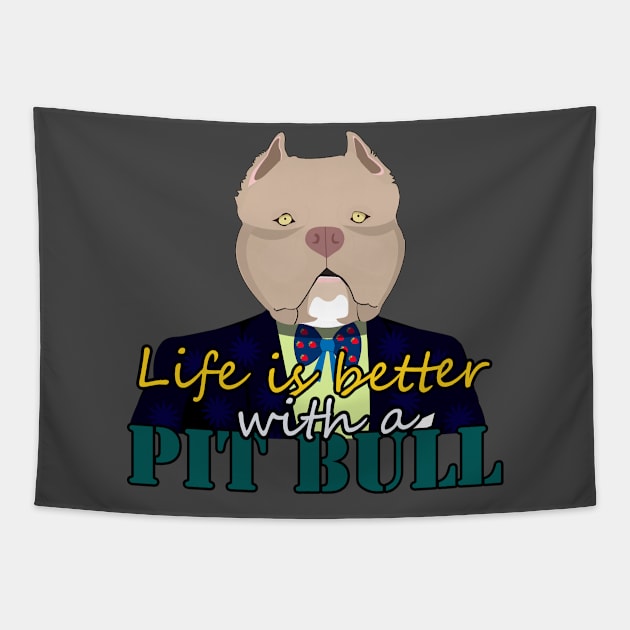 Pit Bull Tapestry by momomoma