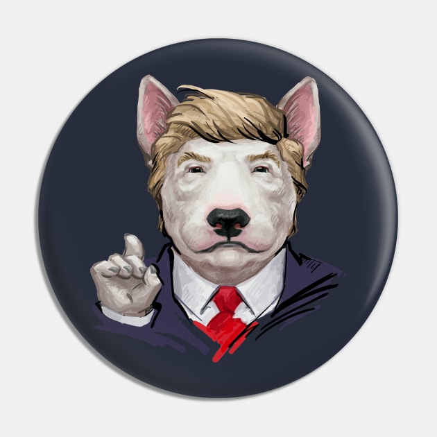 Trump the Bull Terrier Pin by stonemask