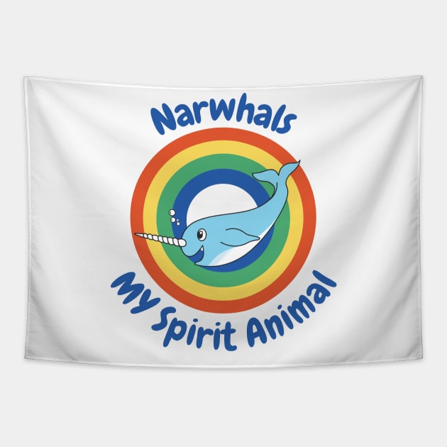 Unicorn Of The Sea Narwhals Cute Sea Animal Tapestry by MinimalSpace