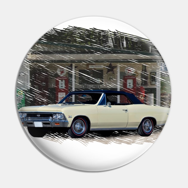 1966 Chevelle SS in our filling station distressed series  on front and back Pin by Permages LLC