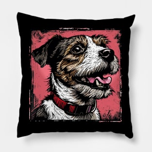 Retro Art Jack Russell Terrier Dog Lover Pillow