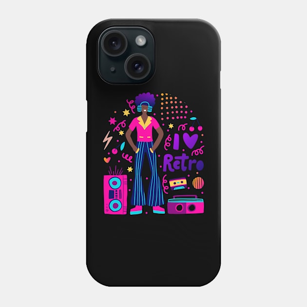 80's Party Boy Phone Case by Riyo