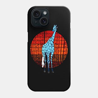 Blue Giraffe and African Sun Phone Case