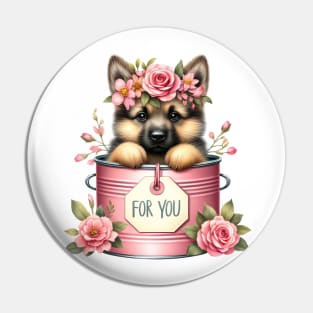 Valentine German Shepherd Dog For You Pin