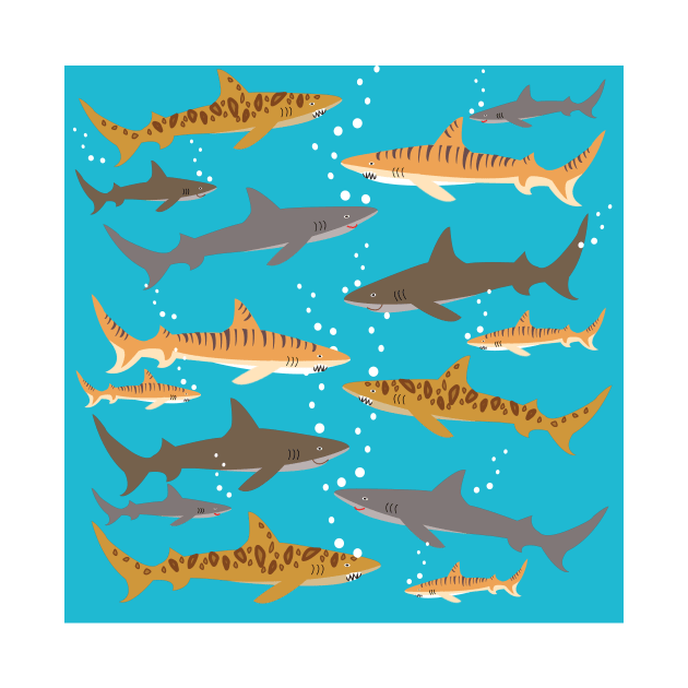 Shark frenzy by designInk