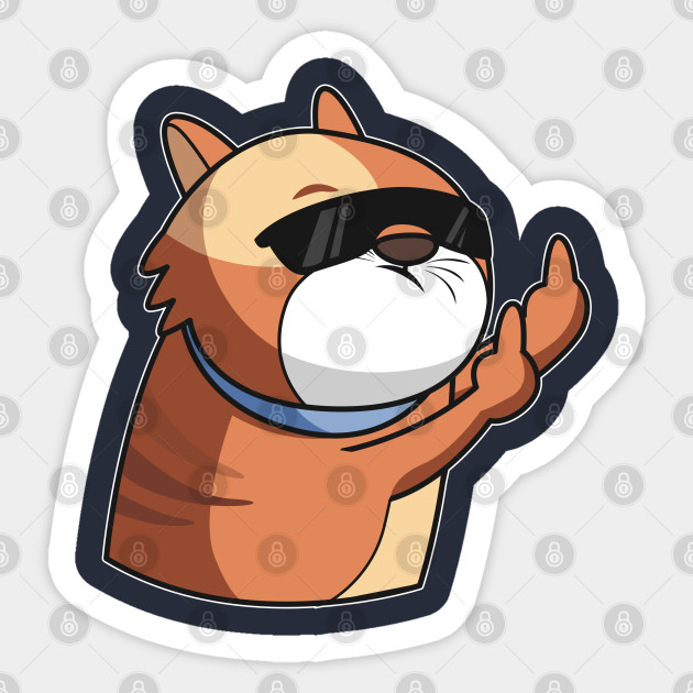 Rude Cat With Middle Finger And Sunglasses Flipping Off People