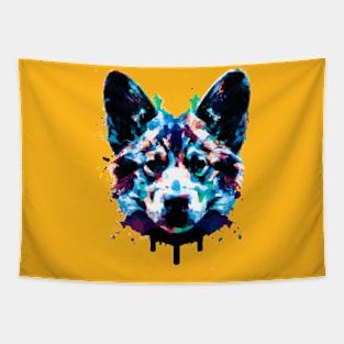 Corgi Puppy Colorful Art Tapestry