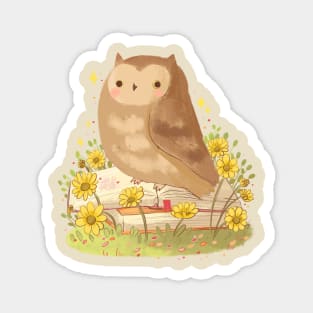 Owl and books Magnet