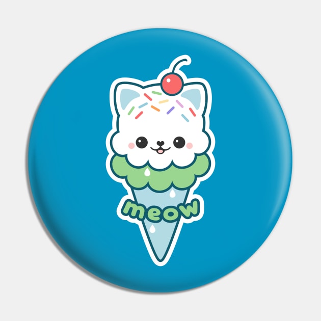 Ice Cream Kitty Pin by sugarhai