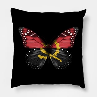 Angolan Flag  Butterfly - Gift for Angolan From Angola Pillow