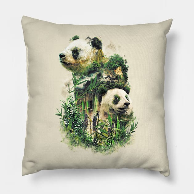 Surreal Panda Power Pillow by barrettbiggers