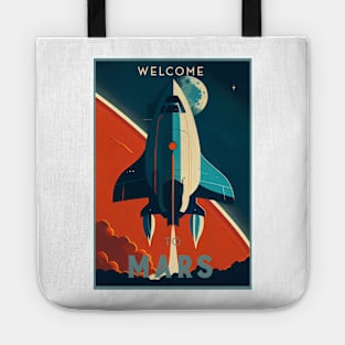 Mars Adventure Vintage Travel Poster Tote