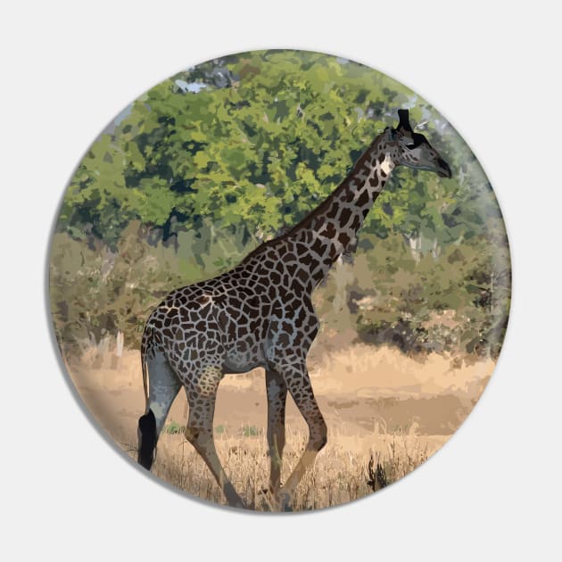 Zambia giraffe Pin by TomFrontierArt