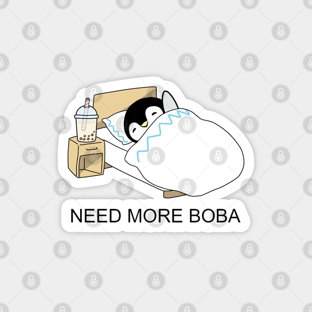 Little Penguin Chilling in Bed Needs More Boba! Magnet by SirBobalot