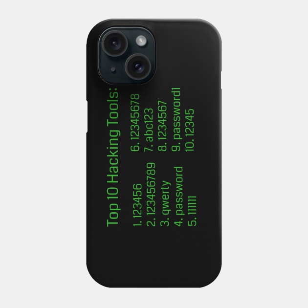 Top Hacker Tools Phone Case by GregFromThePeg