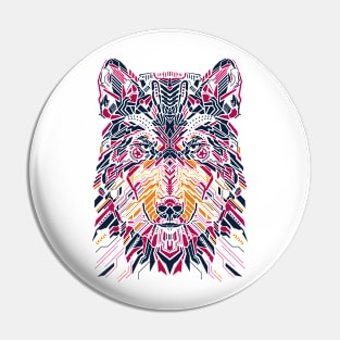 Wolfie on bright tees Pin