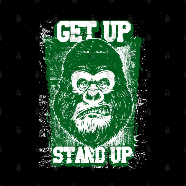 get up stand up - grunge gorilla graphic by DanDesigns