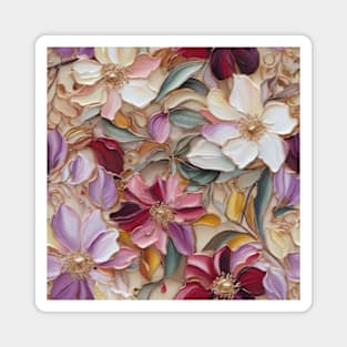 Floral design oil painting background Magnet